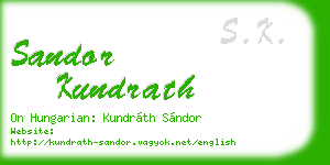 sandor kundrath business card